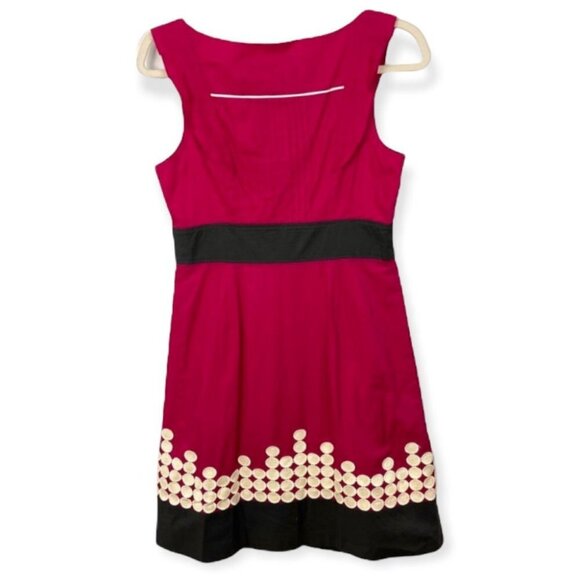 Anthropologie Floreat Sweet As Pie Dot Dress Pink Size 4 Dot Applique Mini‎ Boho - Picture 3 of 7